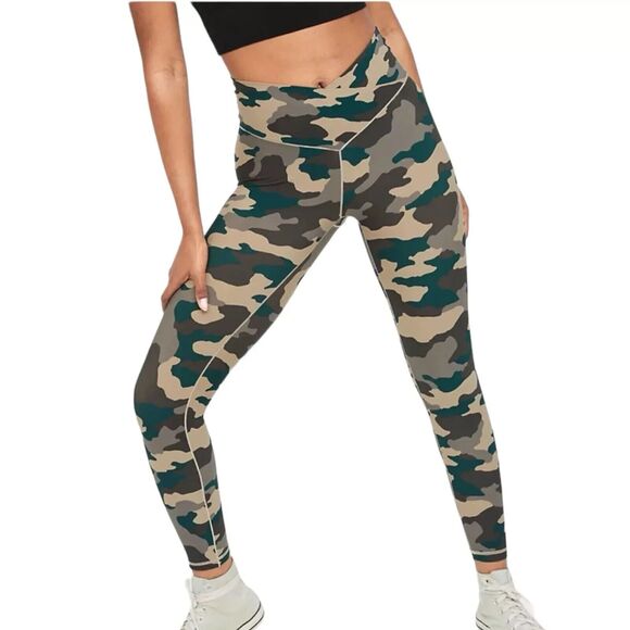 Offline Aerie Leggings Womens XS Short Real Me 7/8 Leggings Camo Hi Rise Cross - Picture 1 of 9